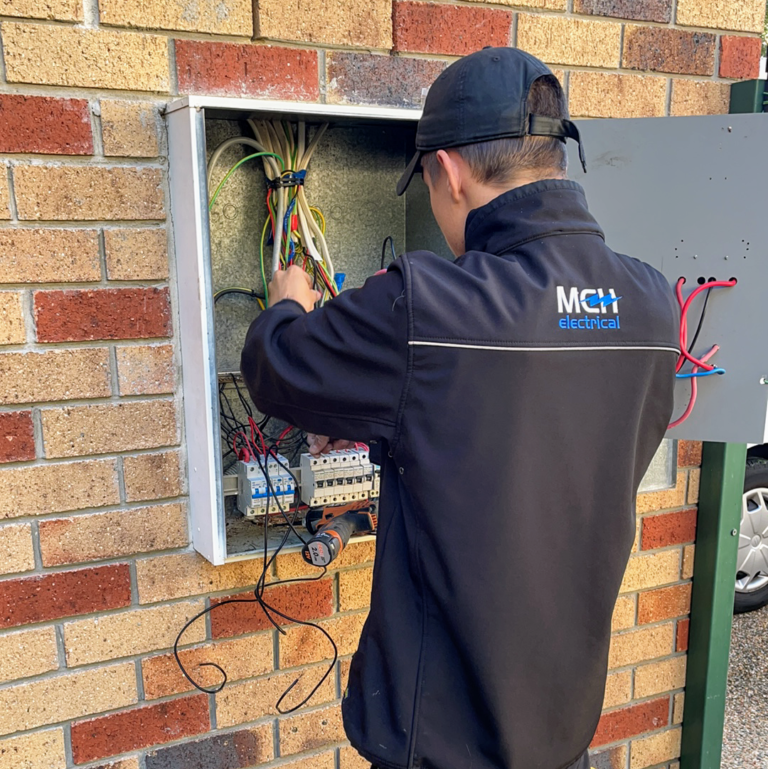 our electrician is working