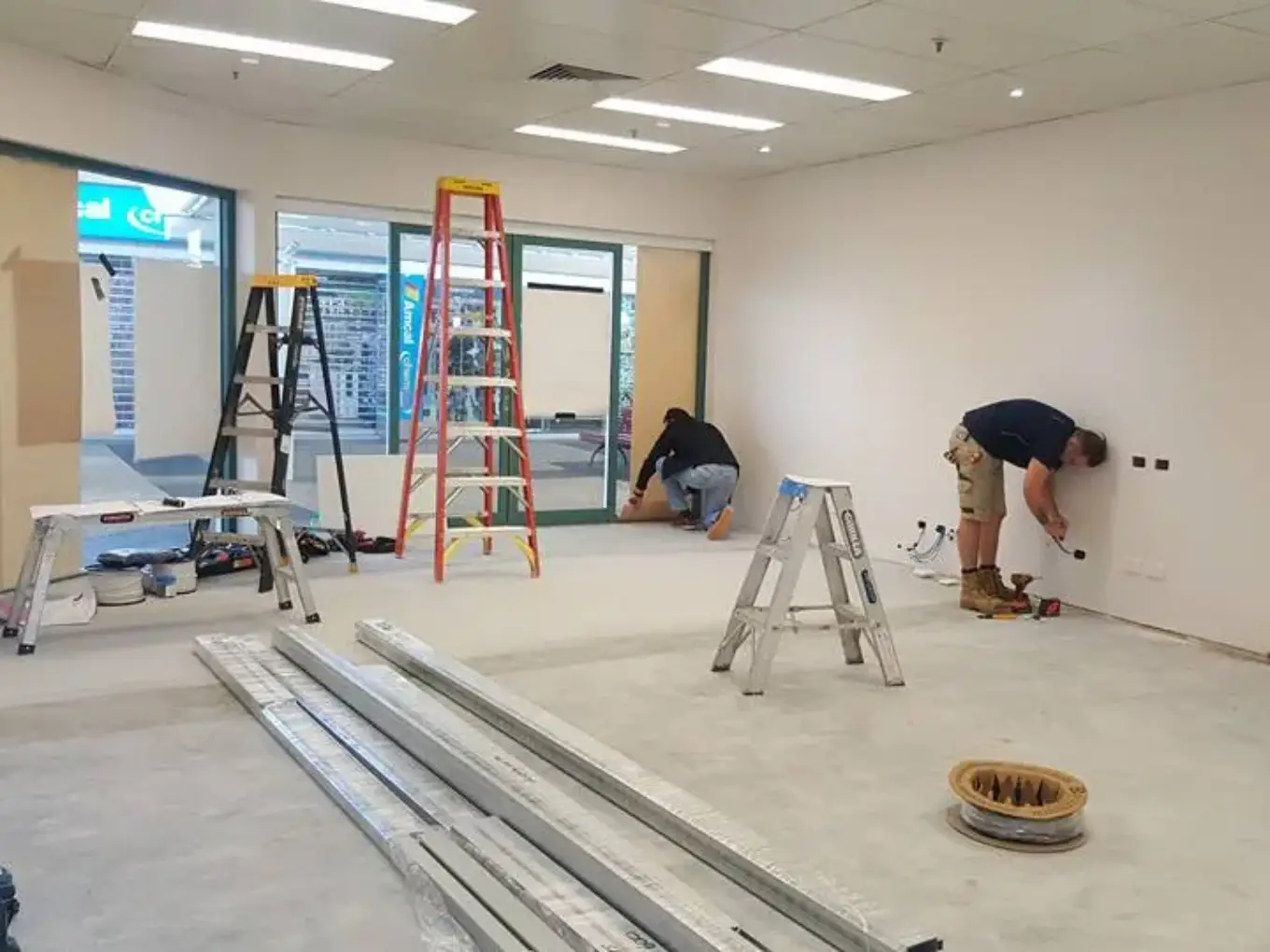 Our electricians are working on a commercial office’s electrical project