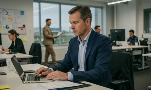 employ working in office