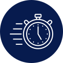 stopwatch representing fast response times with text about prompt and efficient electrical services